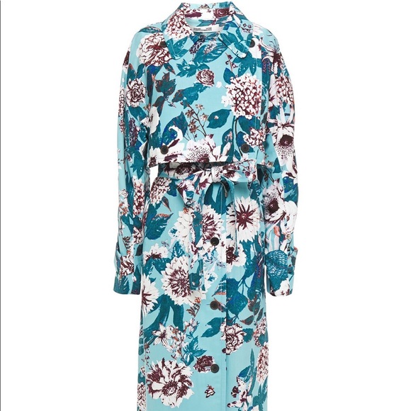 DIANE VON FURSTENBERG Floral-print twill trench coat